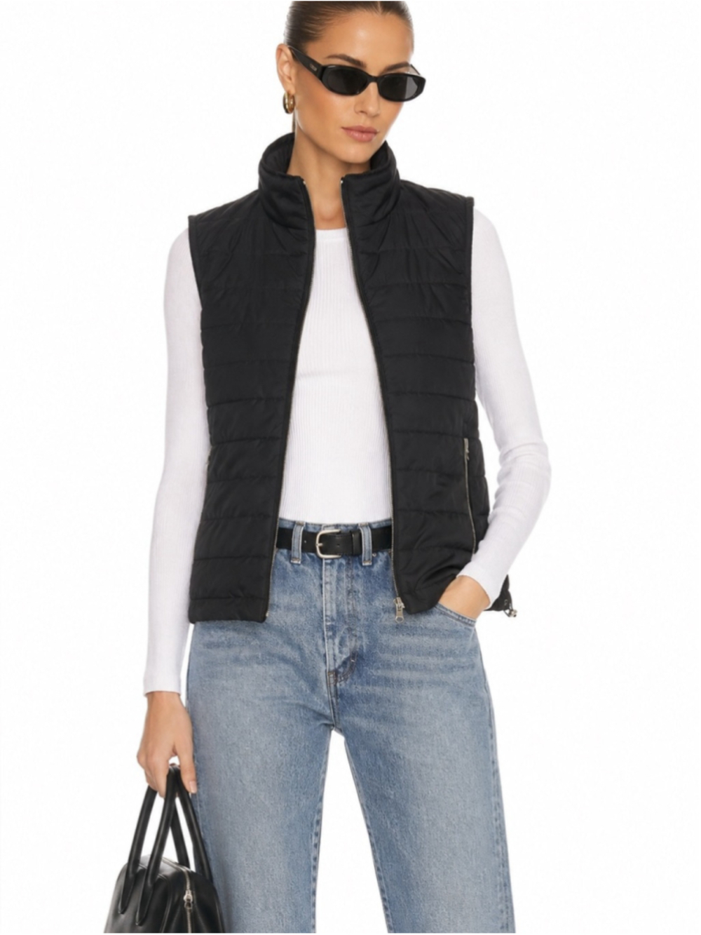 Club Monaco Black Quilted Lightweight Vest Size M New With Tags